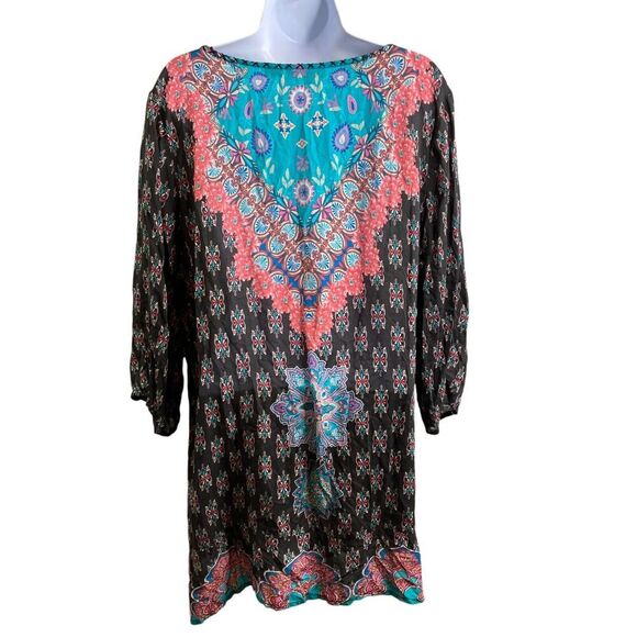Tolani Collection Women's Flowy‎ Boho Multicolor Soft Indian Cotton Dress Size L - Picture 13 of 13